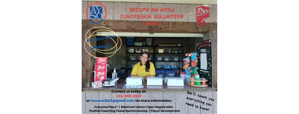 Concession Stand Volunteer Attendants are always needed!